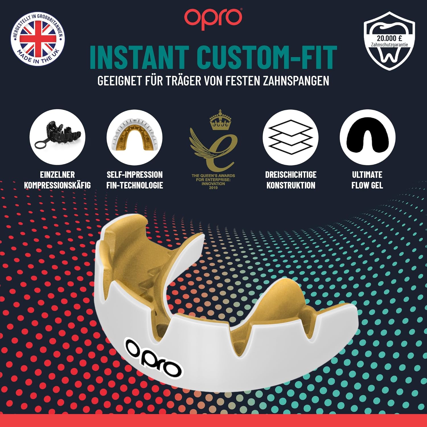 Instant Custom-Fit Sky Blue Mouthguard for Braces