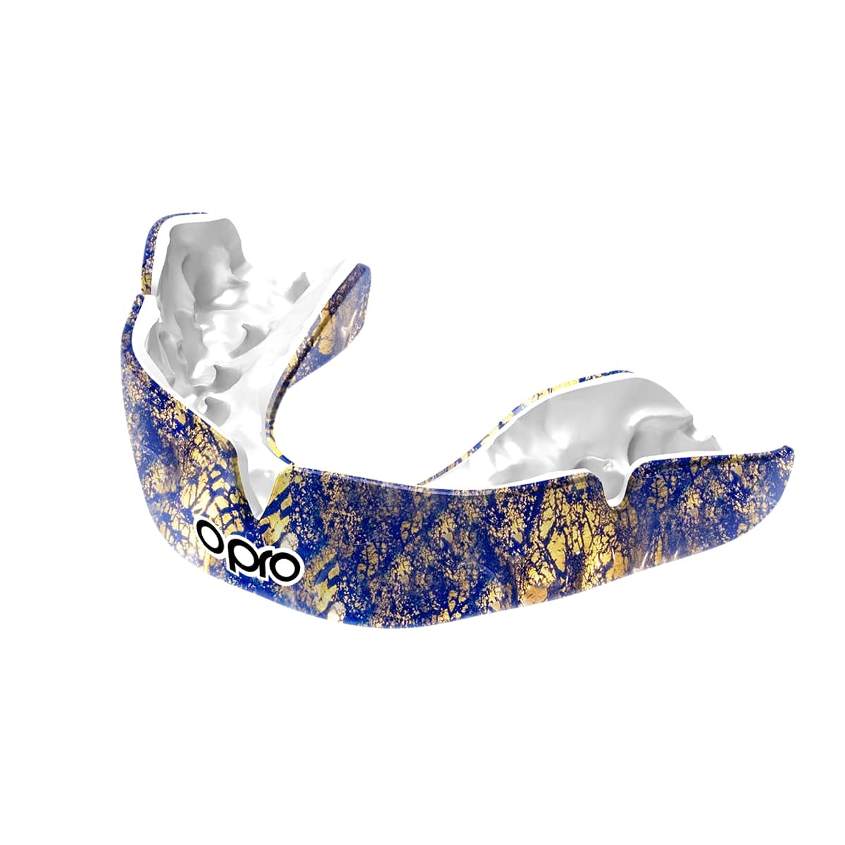Instant Custom-Fit Gold and Blue Enigma Mouthguard