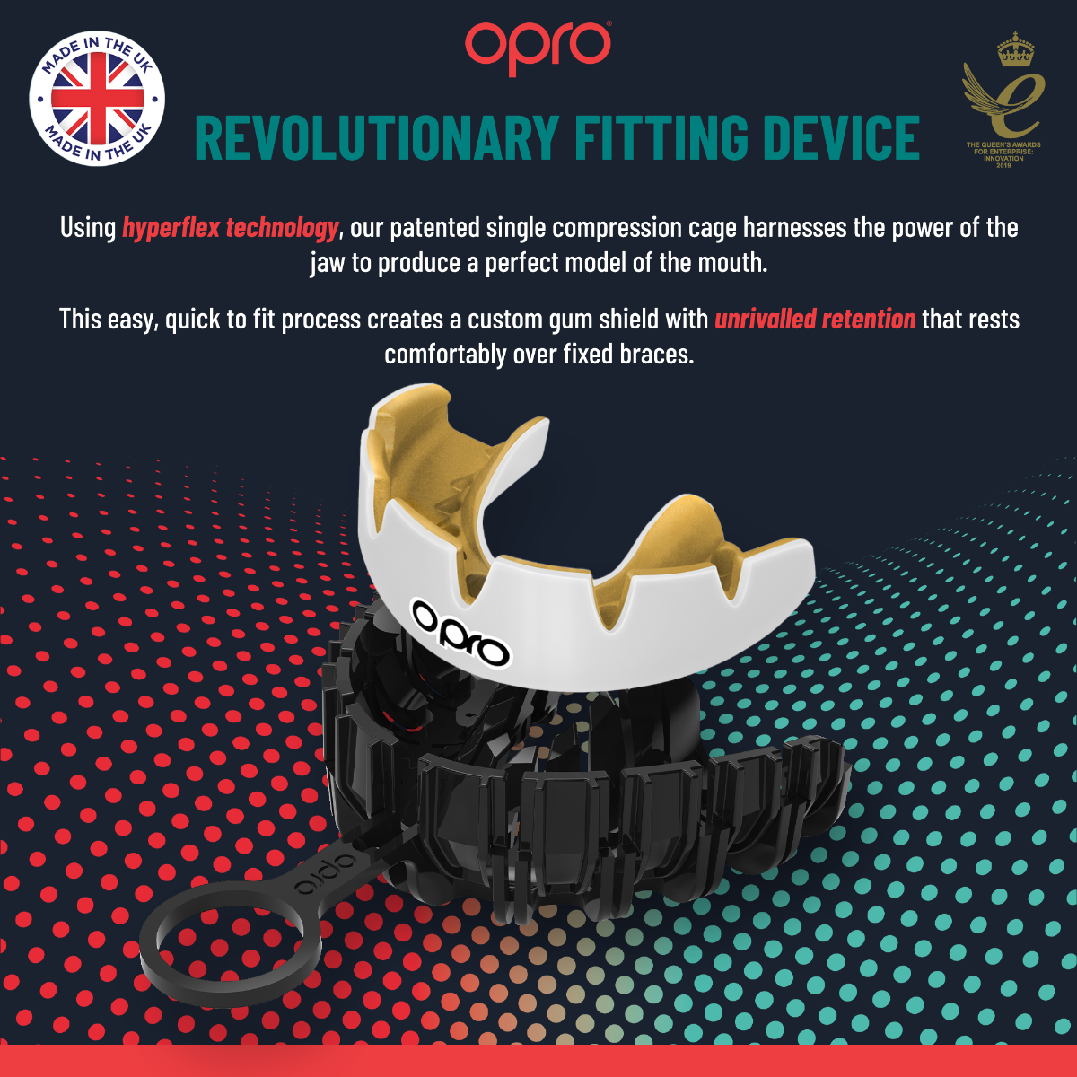 Instant Custom-Fit Dark Blue Mouthguard for Braces